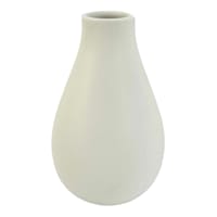 White Ceramic Vase, 9"