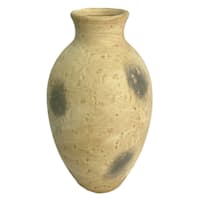 Honeybloom Beige Distressed Ceramic Vase, 9.7"