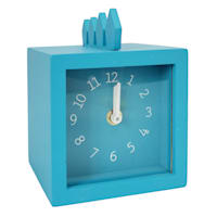 Tiny Dreamers Blue Square Dino Clock, 6"