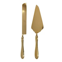 Gold Wedding Cake Server & Knife Set