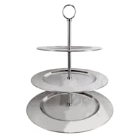 Silver 3-Tier Round Wedding Server