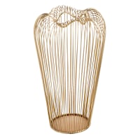 Providence Gold Metal Wire Hurricane Vase, 14"