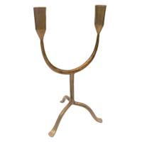 Found & Fable Antique Brass Double Taper Candle Holder, 12"