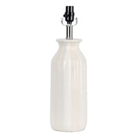 Honeybloom Cream Ceramic Ribbed Medium Table Lamp Base, 19"