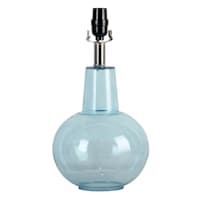 Laila Ali Light Blue Glass Round Accent Lamp Base, 16"