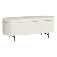 Crosby St. Roxie Storage Bench, White