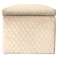 Providence Jada Velvet Square Storage Ottoman, Taupe