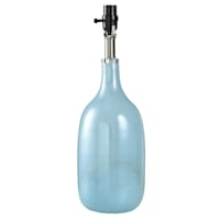 Laila Ali Light Blue Glass Pearlized Table Lamp, 19"