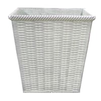 Honeybloom Green Square Woven Outdoor Planter, Medium