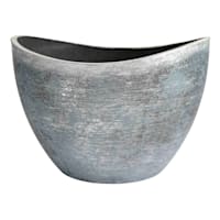 Silver Metal Wave Outdoor Planter, 16.5"