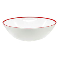Bistro Red Rim Melamine Serving Bowl, 10"