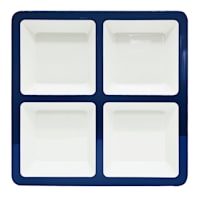 Bistro 4-Section Melamine Tray, Blue