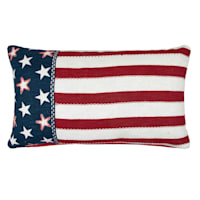 Honeybloom American Flag Oblong Throw Pillow, 14x24