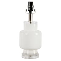 Laila Ali White Glass Modern Accent Lamp Base, 14"
