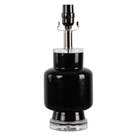 Laila Ali Black Glass Modern Accent Lamp, 14"