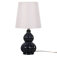 Providence Blue Ceramic Gourd Mini Table Lamp with Shade, 13"