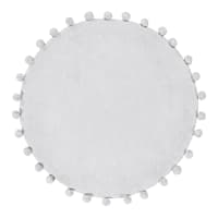 Tiny Dreamers Ivory Round Pom-Pom Accent Rug, 3'