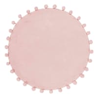 Tiny Dreamers Pink Round Pom-Pom Accent Rug, 3'