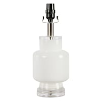 WHITE GLASS MORDERN LAMP 14IN