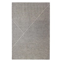 (B834) Found & Fable Dassel Black Woven Area Rug, 5x7