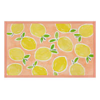 Coral Lemons Washable Kitchen Mat, 21x34
