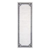 (B838) Providence Verona Ivory Key Border Runner, 2x6