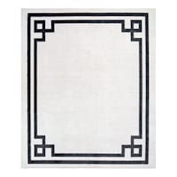 (B838) Providence Verona Ivory Key Border Area Rug, 8x10