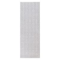(B839) Providence Onix Grey Greek Key Runner, 2x6