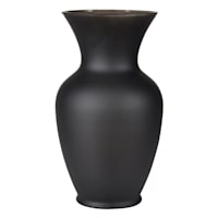 Matte Black Glass Vase, 11"