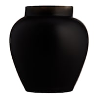 Black Matte Glass Vase, 9"