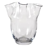 Willow Crossley Clear Glass Pie Crust Edge Vase, 9"