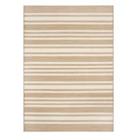 (E456) Honeybloom Lester Natural Striped Outdoor Area Rug, 5x7