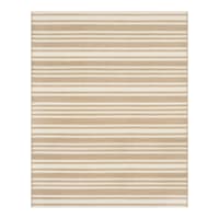 (E456) Honeybloom Lester Natural Striped Outdoor Area Rug, 8x10