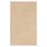 (E457) Ruby Natural Flatweave Outdoor Accent Rug, 3x5