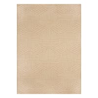(E457) Ruby Natural Flatweave Outdoor Area Rug, 5x7
