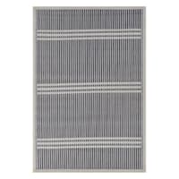 (E467) Honeybloom Terrace Blue Striped Area Rug, 8x10