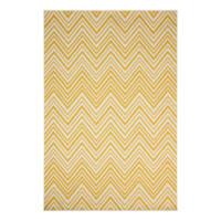 (E470) Ember Yellow Chevron Area Rug, 5x8