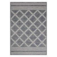 (E471) Journi Grey Diamond Design Outdoor Area Rug, 5x8