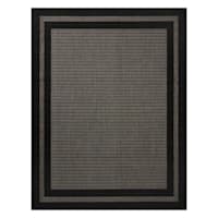 (E472) Providence Carlo Black & Grey Border Area Rug, 8x10
