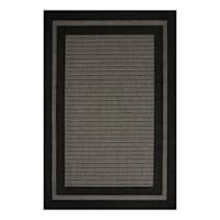 (E472) Providence Carlo Black & Grey Border Area Rug, 5x8