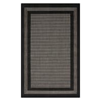 (E323) Asbury Black & White Striped Indoor & Outdoor Rug