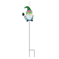 Gnome Green Hat Metal Yard Stake, 24"