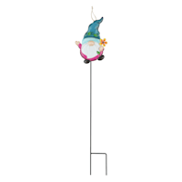 Gnome Blue Hat Metal Yard Stake, 24"