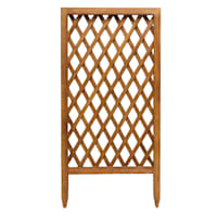 Natural Wooden Crisscross Patterned Outdoor Trellis, 30"