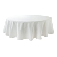 Faro Round White Tablecloth, 70"