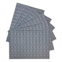 Set of 6 Marquis Gunmetal Woven Vinyl Placemats, 13x18
