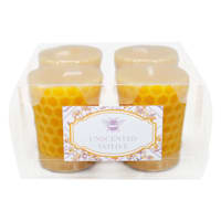 Honeybloom 4-Pack Unscented Honeycomb Votive Candles