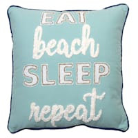 Ty Pennington Eat Sleep Beach Repeat Throw Pillow, 18"