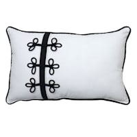 Providence White & Black Knot Oblong Throw Pillow, 12x20