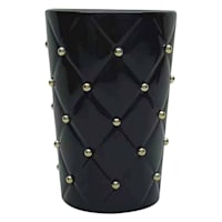 Providence Black & Gold Quilted Ceramic Stud Bath Tumbler